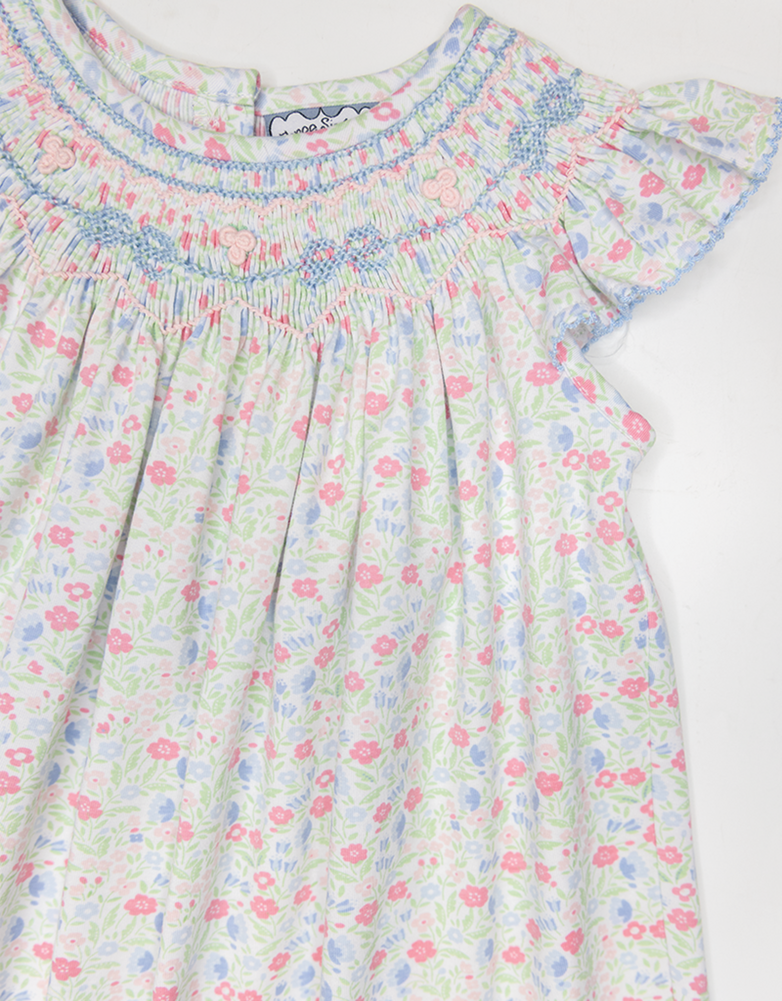 Three Sisters 729 In Full Bloom Knit Smocked Dress