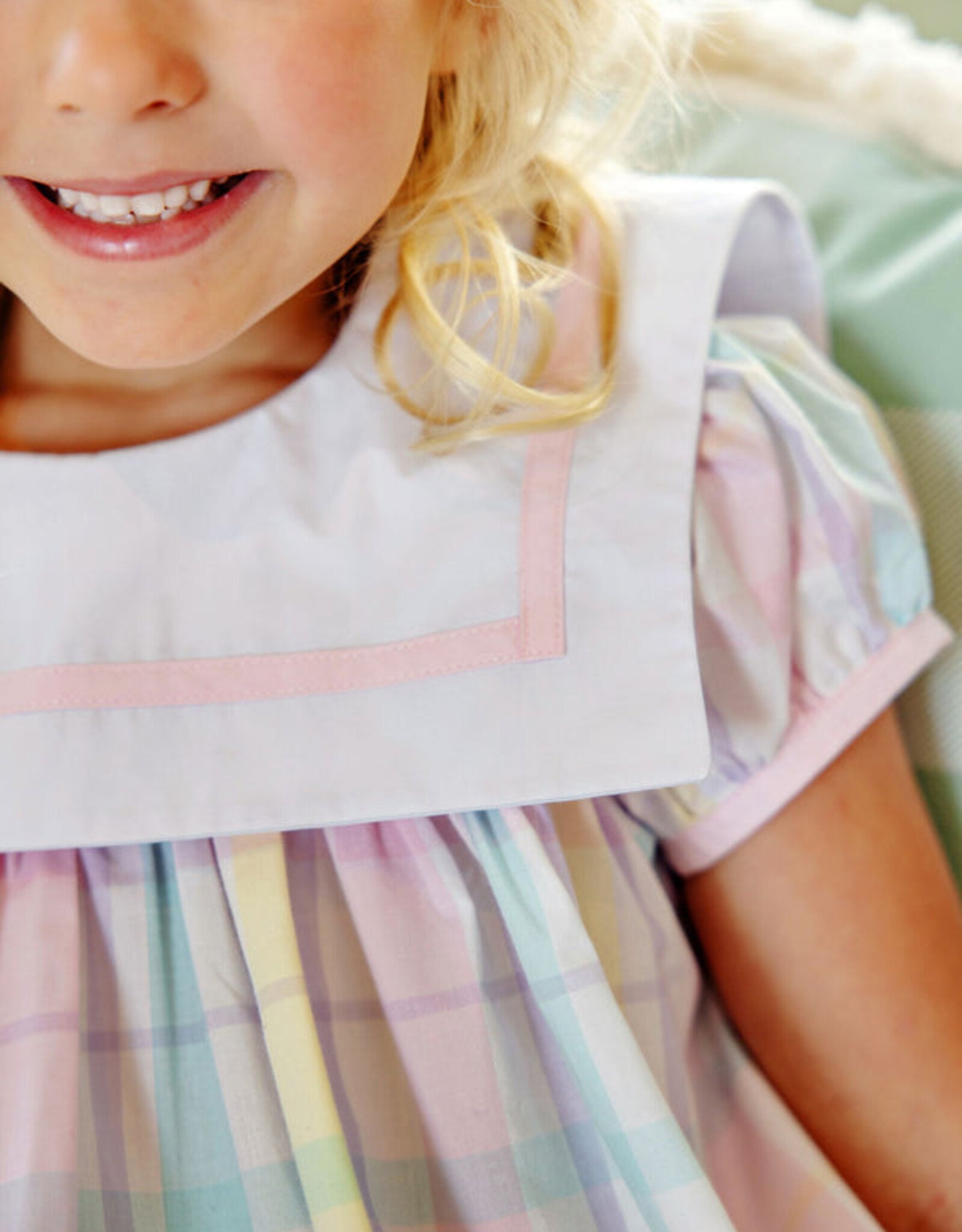 TBBC Stewart's Square Collar Dress Brunch Plate Plaid