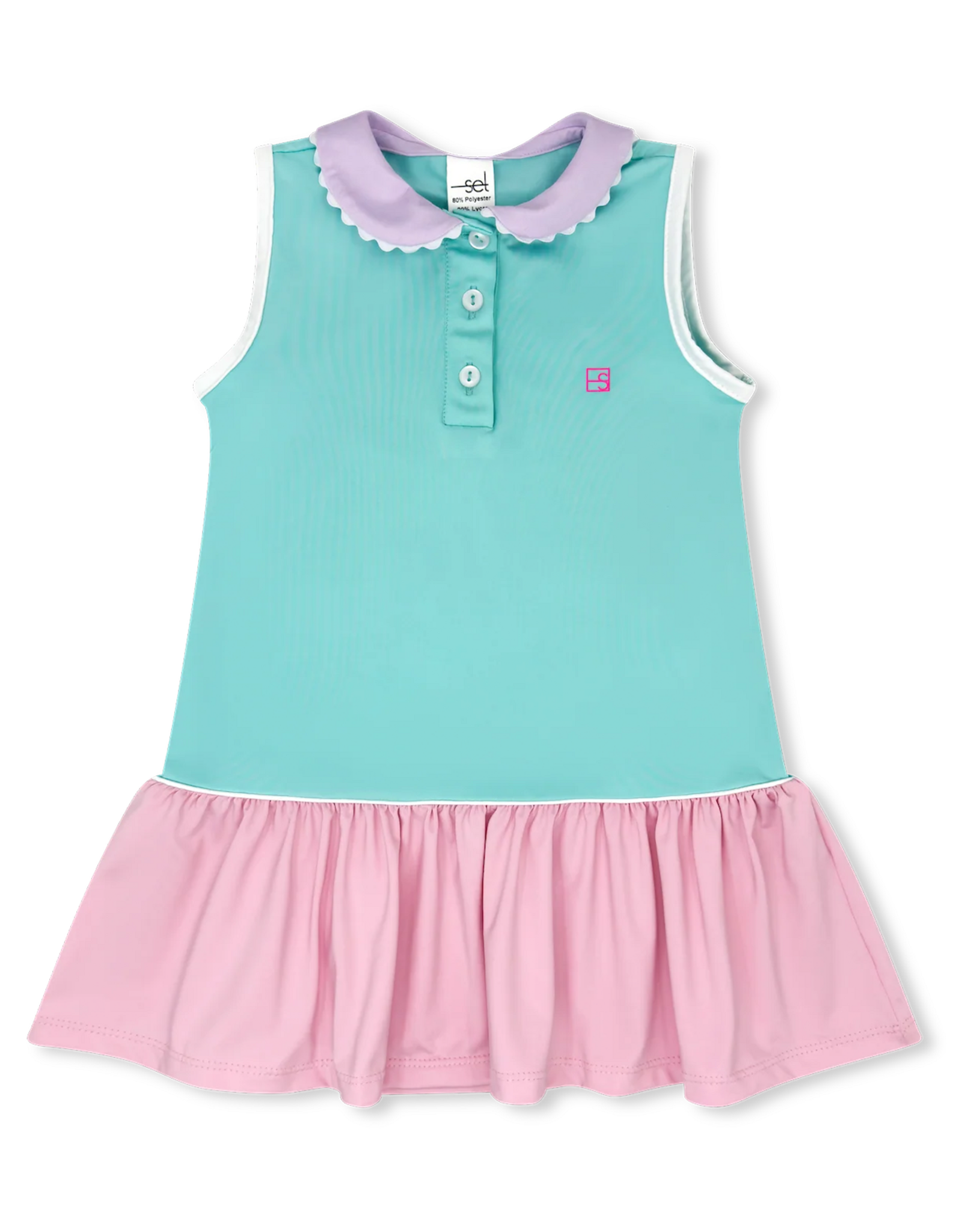 Set Athleisure Darla Dropwaist Dress Turquoise/Pink/Purple