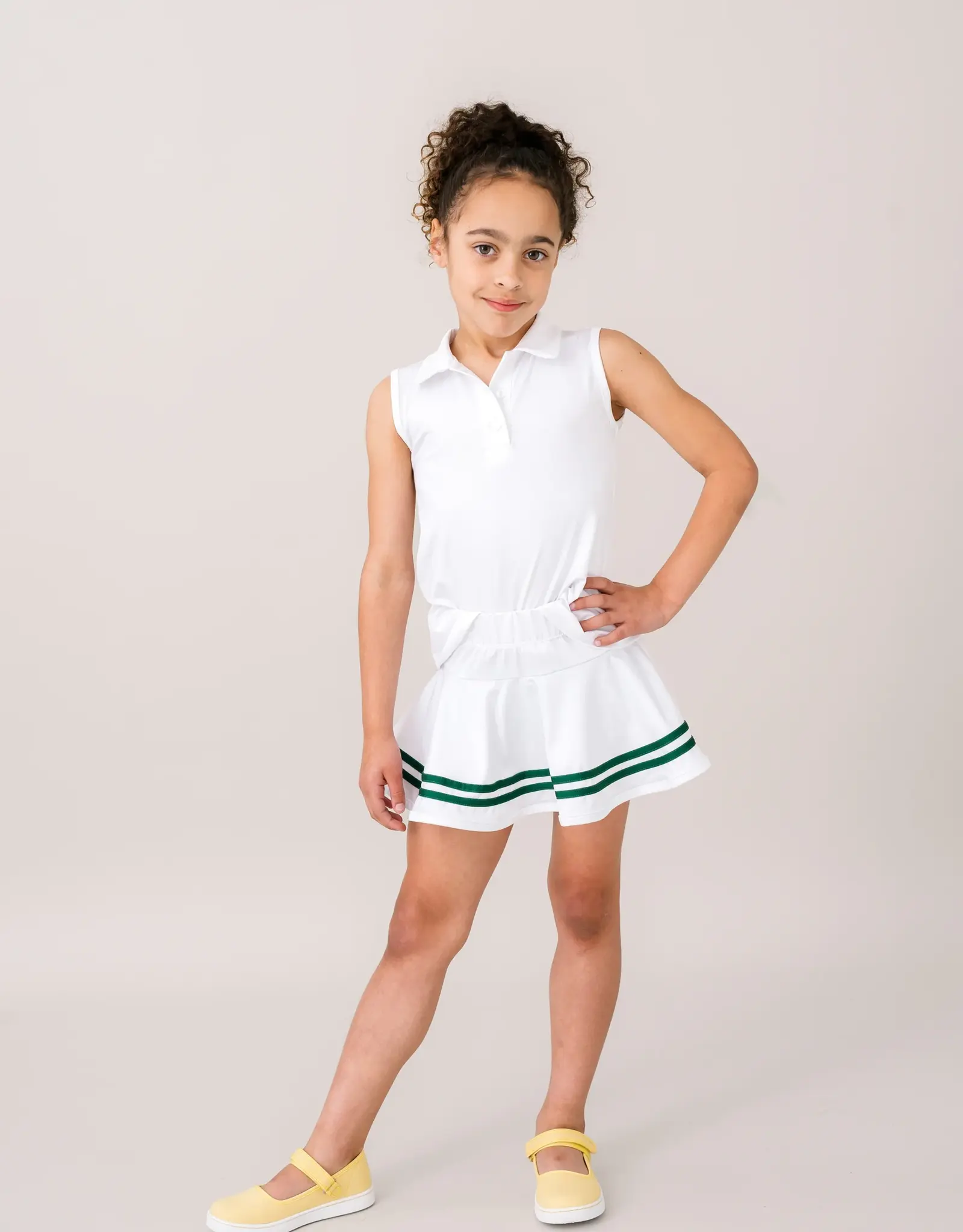 Set Athleisure Callie Skort Pure Coconut/Augusta Green