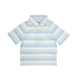 South Bound (Size 3T) Polo Blue/Green Stripe