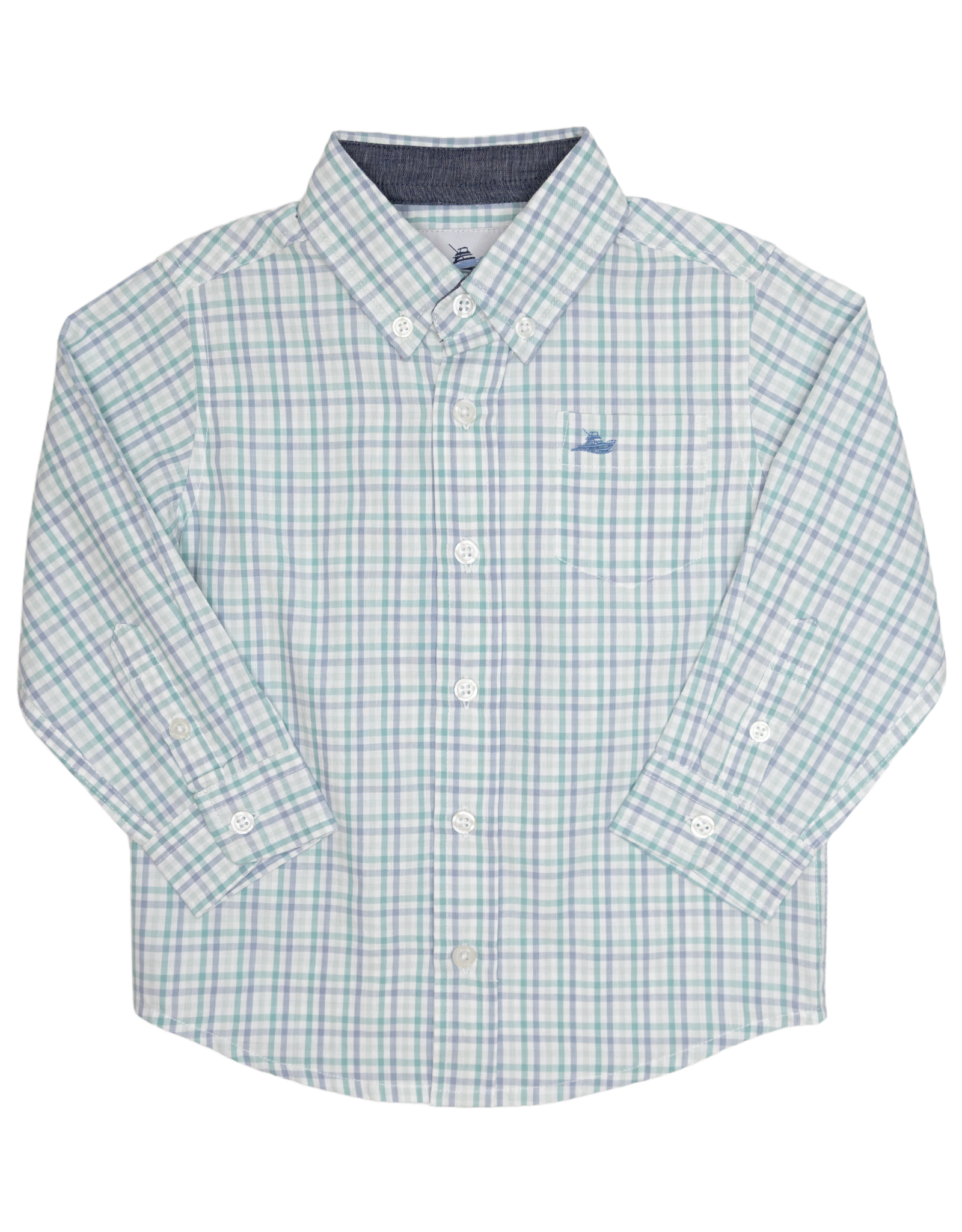 South Bound SBound Dress Shirt 4312 Blue/Green Check
