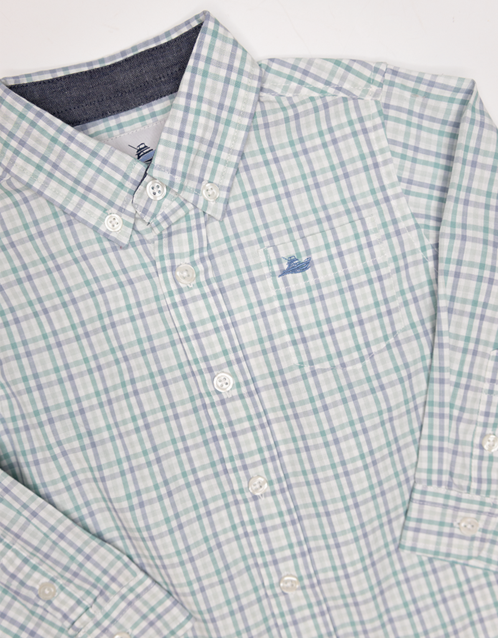 South Bound SBound Dress Shirt 4312 Blue/Green Check