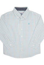 South Bound SBound Dress Shirt 4311 Aqua/Peach Check