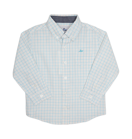 South Bound (Size 3T) Dress Shirt Aqua/Peach Check