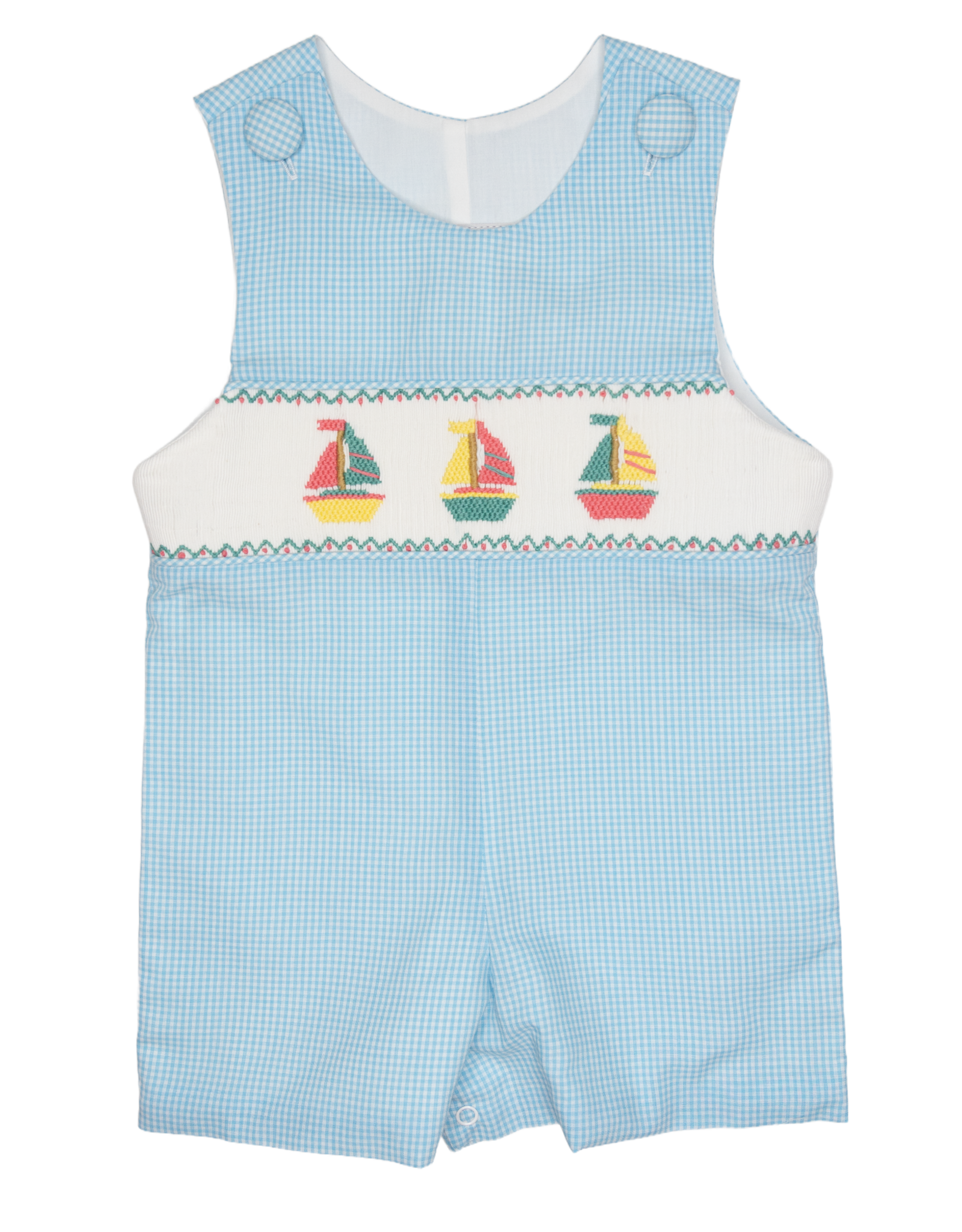 Delaney 102 Blue Check Sail Away Smocked Jon Jon