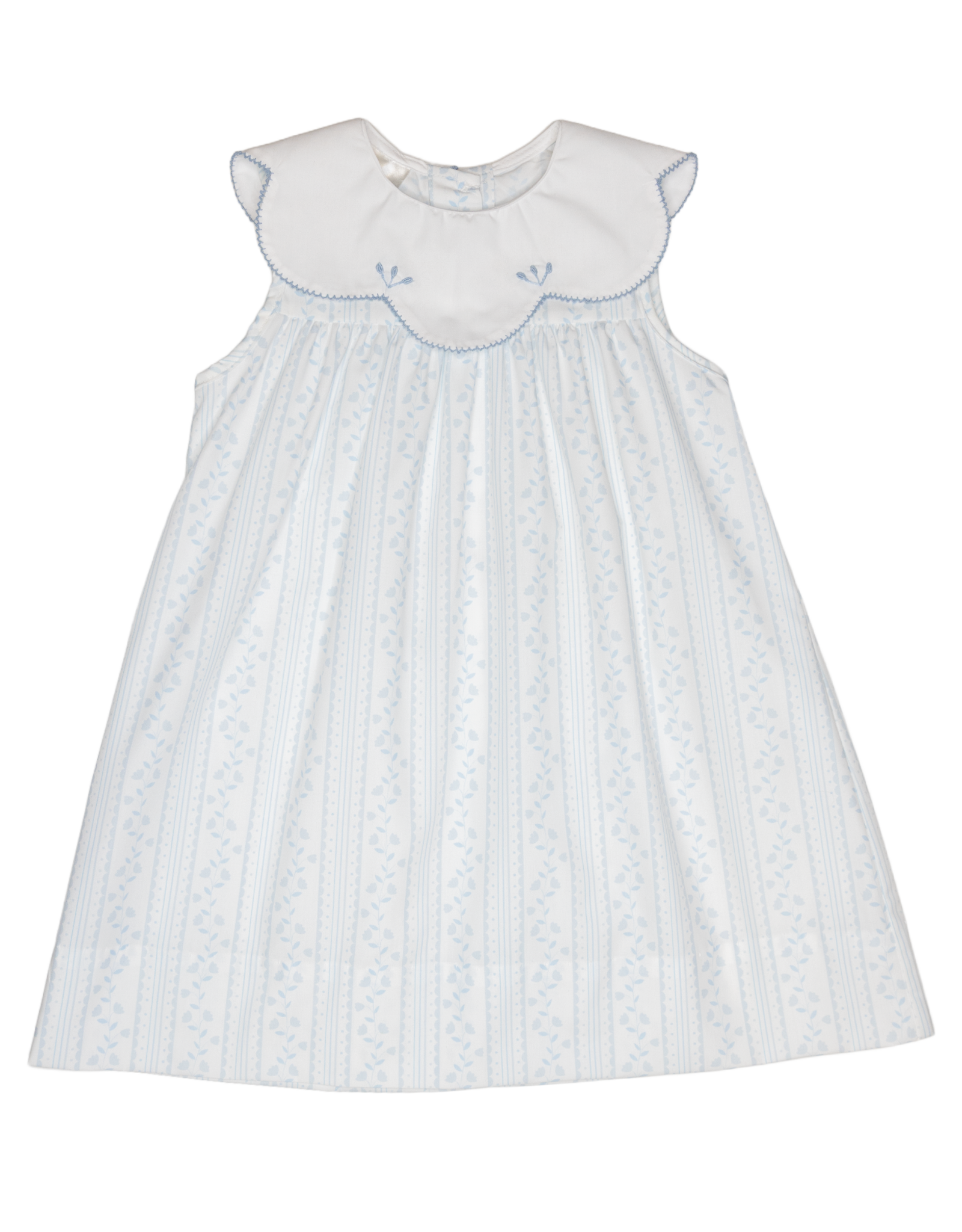 Baby Blessings BB1660 Scalloped Blue Aria Dress