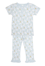 Lulu Bebe LBS26 BLUE Bunny Carrot Ruffle PJ