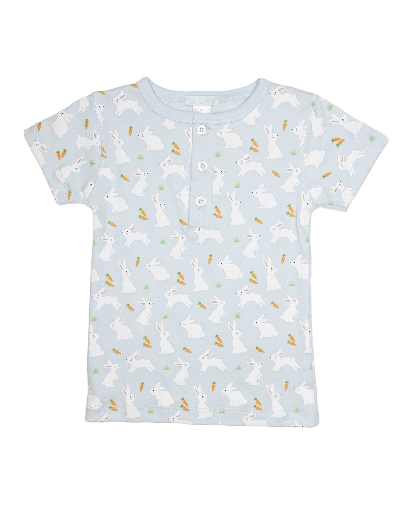 Lulu Bebe LBS26 BLUE Bunny Carrot Ruffle PJ