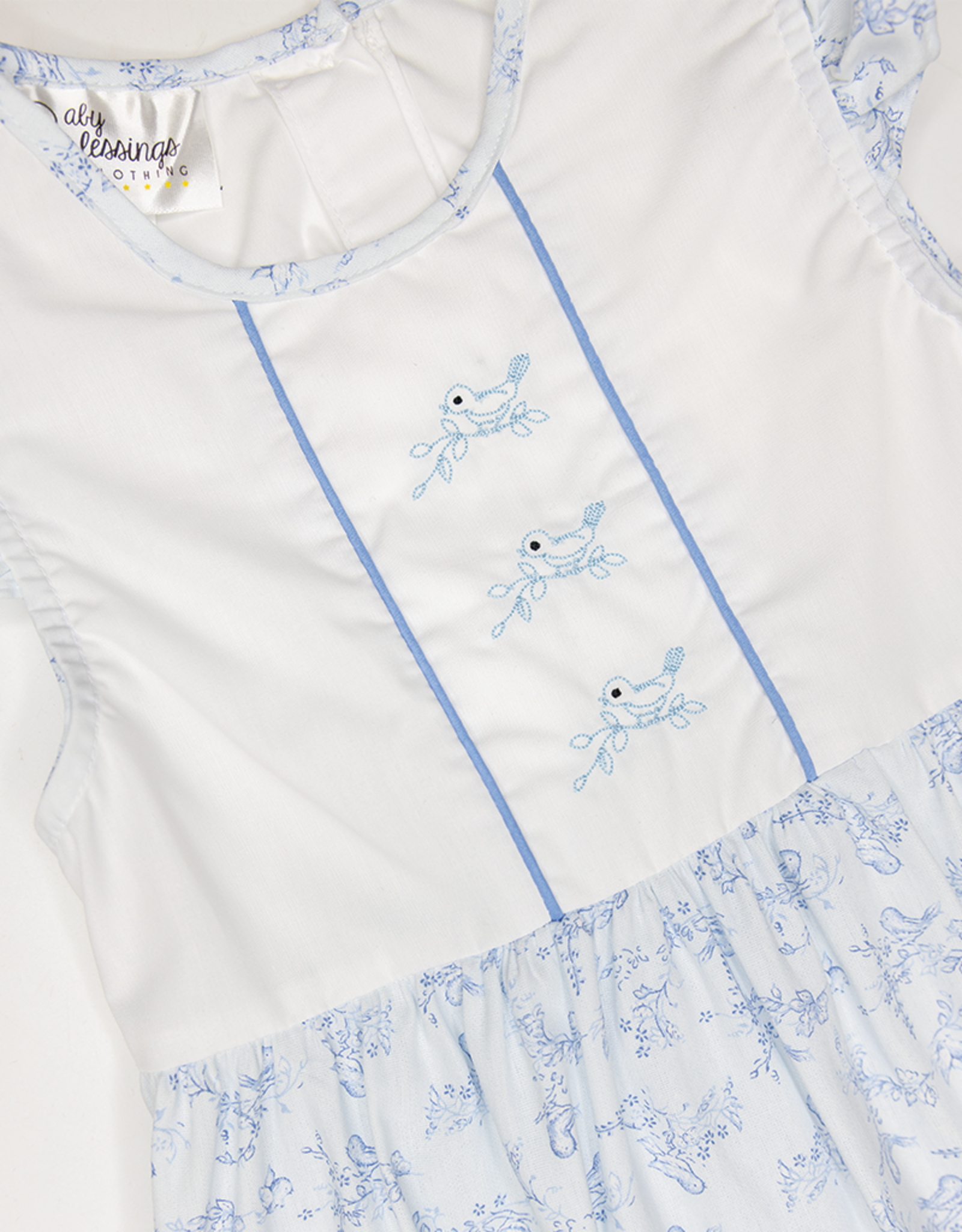 Baby Blessings BB1584 Blue Toile Primrose Dress