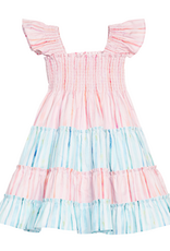 Bisby Twirl Dress Watercolor Multi Stripe