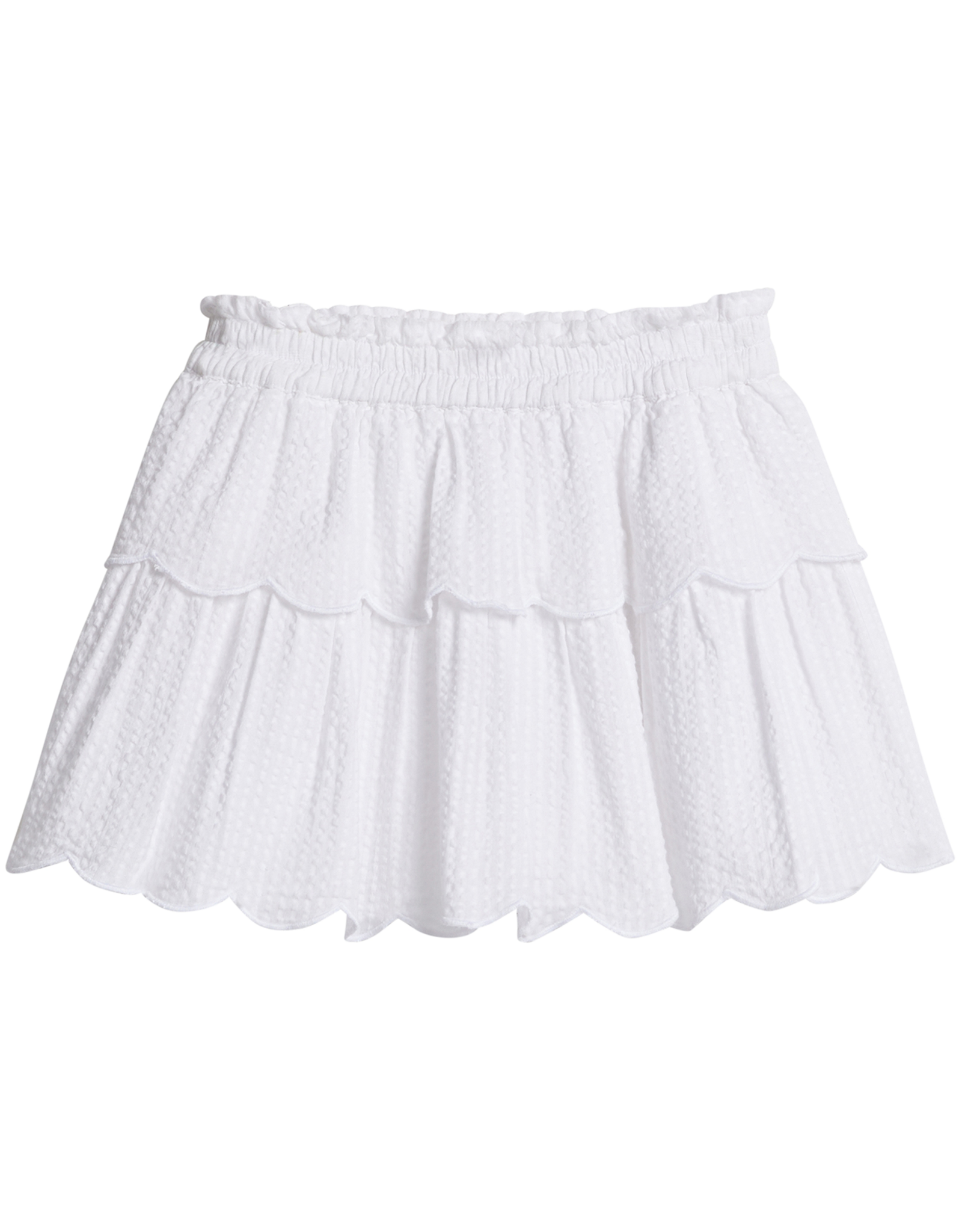 Bisby Tiered Skort White Seersucker
