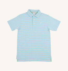 TBBC Prim Proper Polo Brookline Blue Stripe
