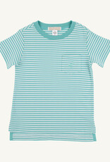 TBBC Carter Crewneck w/pocket Turks Teal Stripe