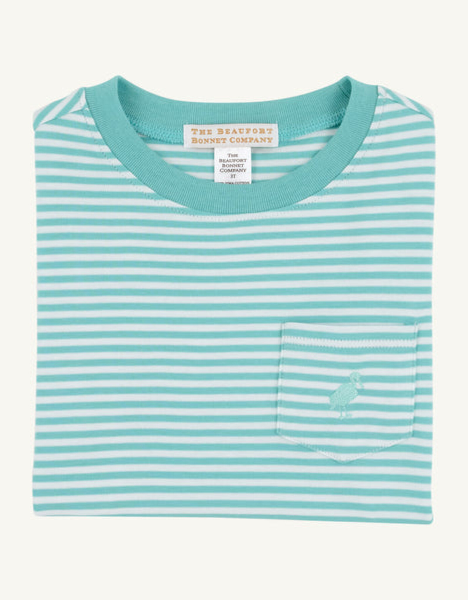 TBBC Carter Crewneck w/pocket Turks Teal Stripe