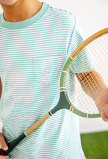TBBC Carter Crewneck w/pocket Turks Teal Stripe