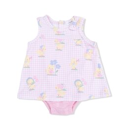Angel Dear Vintage Spring Ducklings Bodysuit Dress