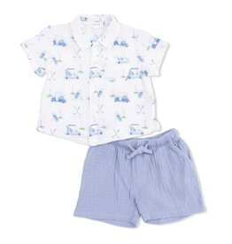 Angel Dear Baby Golf Carts Polo Shirt/Short