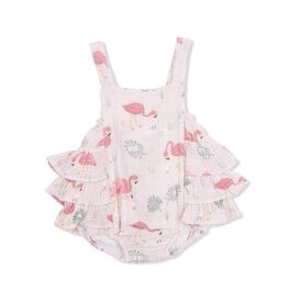 Angel Dear Flamingos Ruffle Sunsuit
