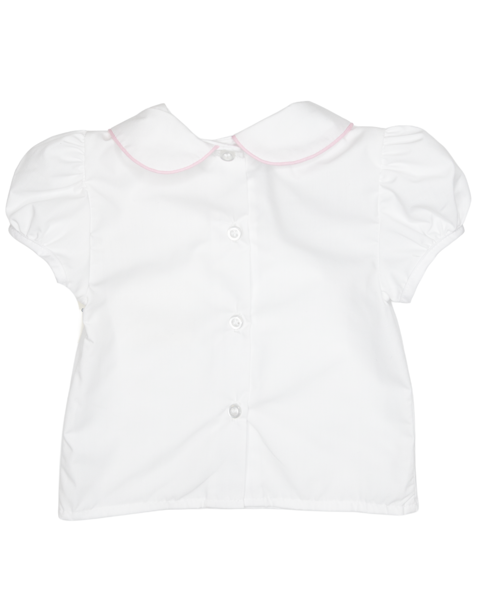 Charming Little One GQ1475 SS Girl Collared Blouse White/Pink