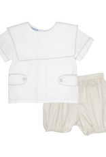 Charming Little One GQ1443 Light Tan Check Alex Short Set