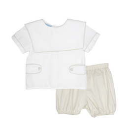 Charming Little One Light Tan Check Alex Short Set