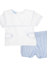 Charming Little One GQ1417 Blue Check Lukas Short Set