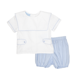 Charming Little One Blue Check Lukas Short Set