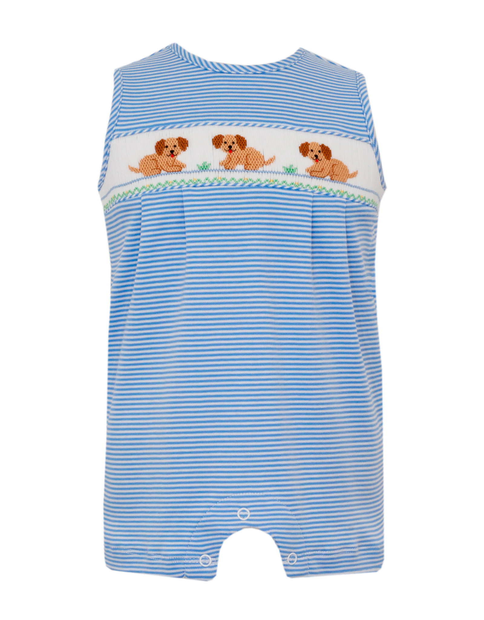 Petit Bebe 434K Garden Puppies Smocked Knit Jon Jon