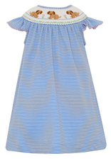 Petit Bebe 434R Garden Puppies Bishop Smocked Knit Dress
