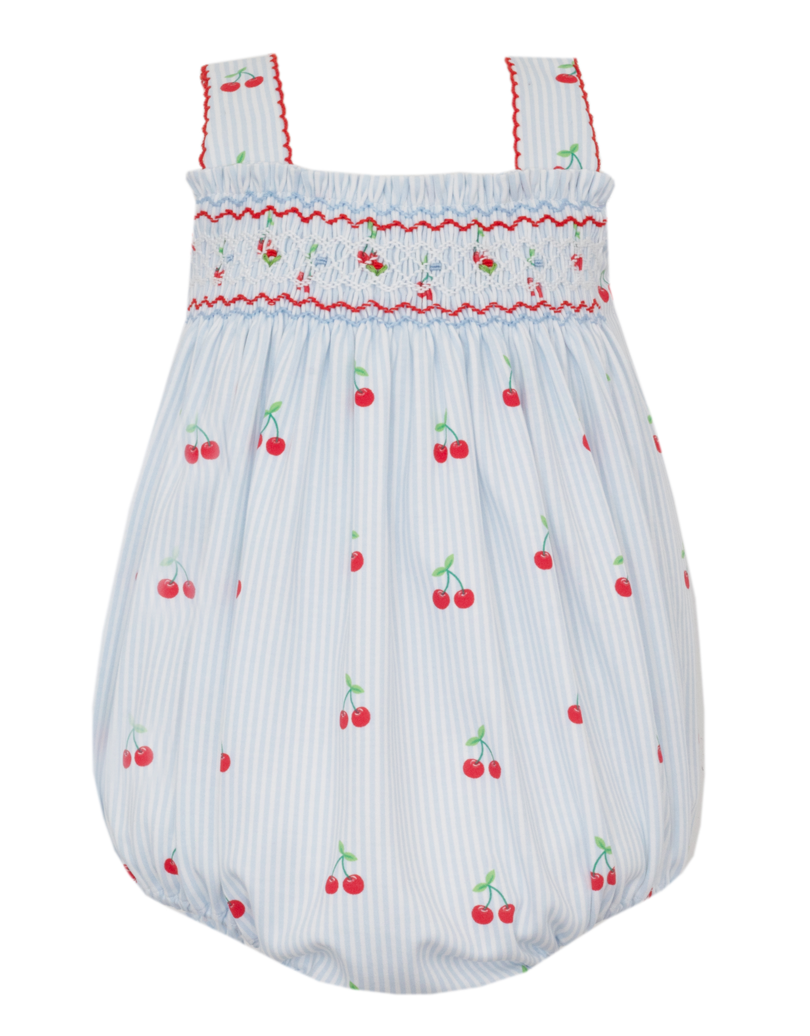 Petit Bebe 406F Cherry Print Knit Strap Bubble