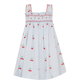 Petit Bebe Cherry Print Knit Strap Dress