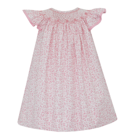 Petit Bebe Pink Floral Smocked Bishop Dress