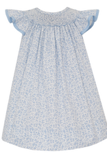 Petit Bebe 152B Blue Floral Smocked Bishop Dress