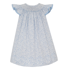 Petit Bebe Blue Floral Smocked Bishop Dress