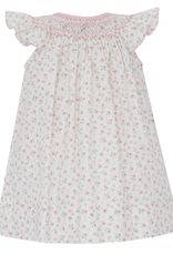 Petit Bebe 151B White/Pink Floral Smocked Bishop Dress