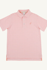 TBBC Prim Proper Polo Sanibel Salmon Stripe