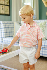 TBBC Prim Proper Polo Sanibel Salmon Stripe