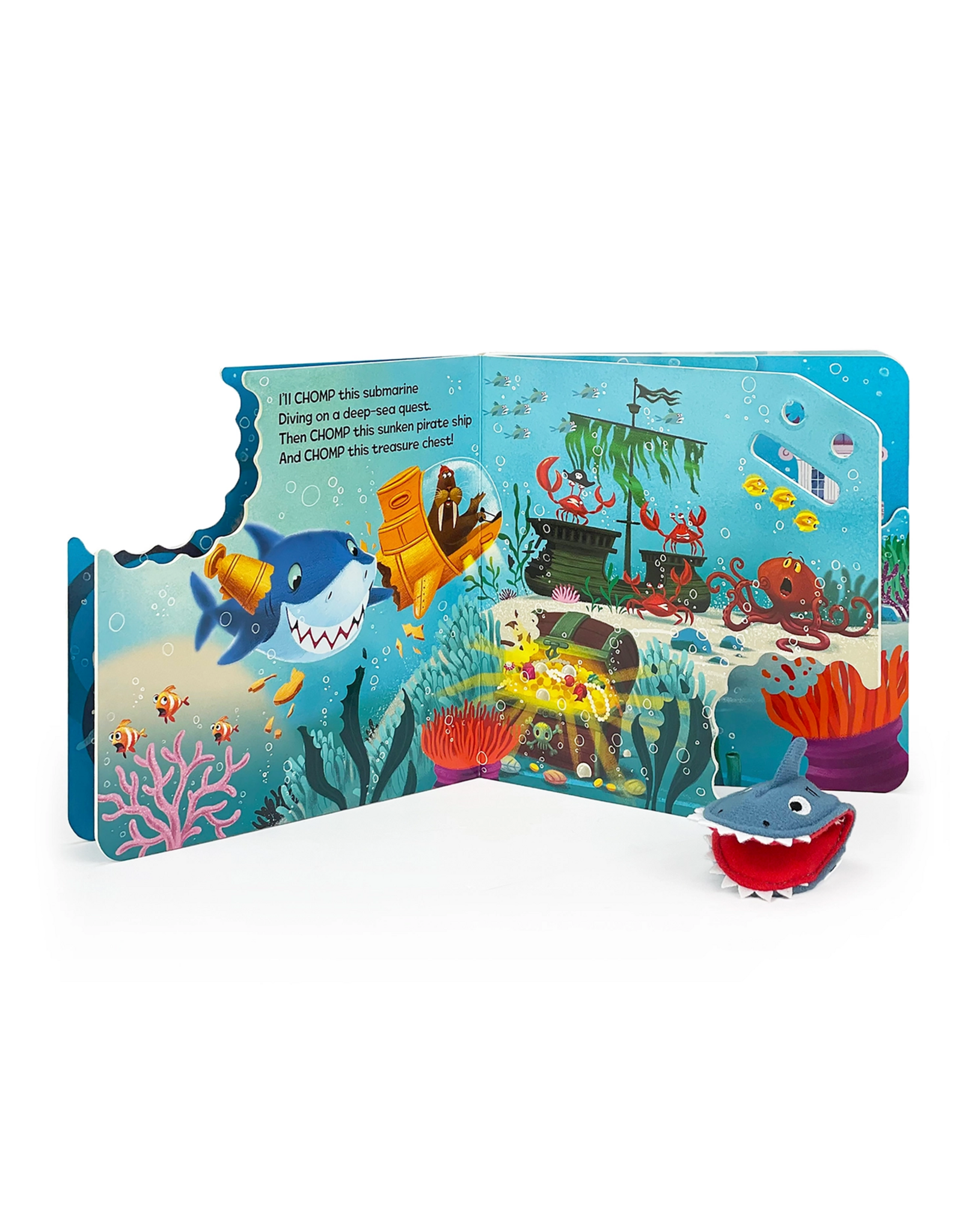 Cottage Door Press Chomp Chomp Shark Board Book with Finger Puppet