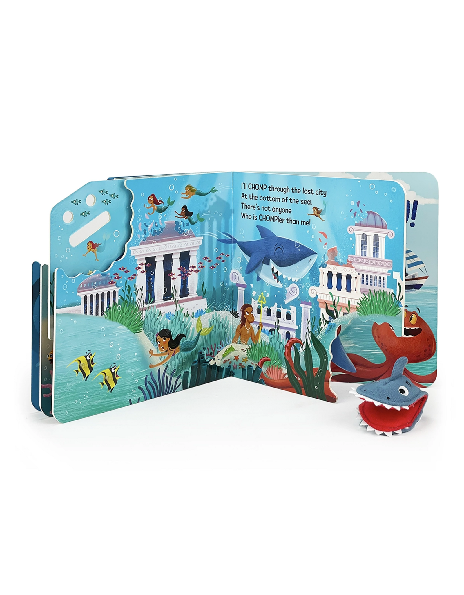 Cottage Door Press Chomp Chomp Shark Board Book with Finger Puppet