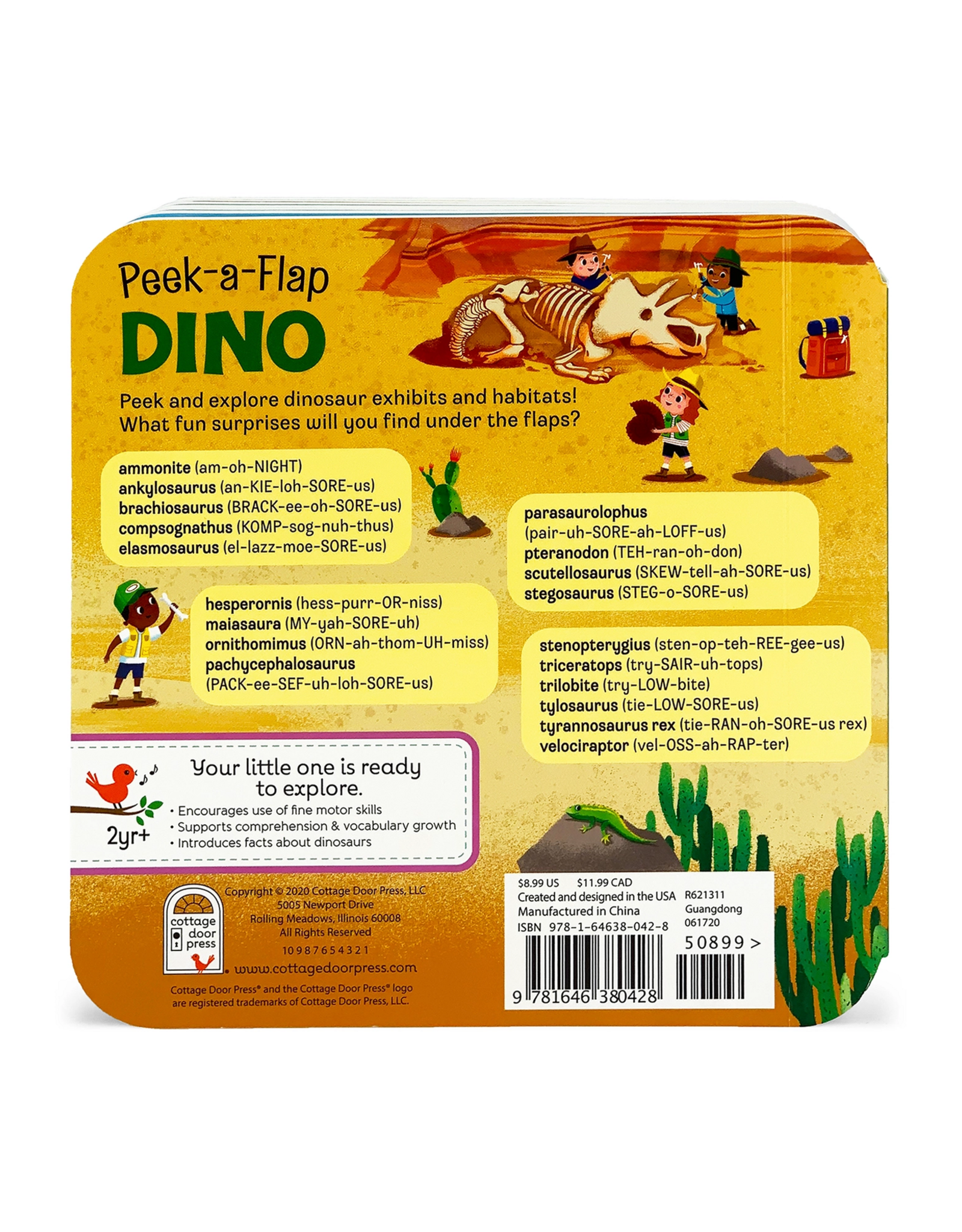 Cottage Door Press DINO Peek A Flap Board book