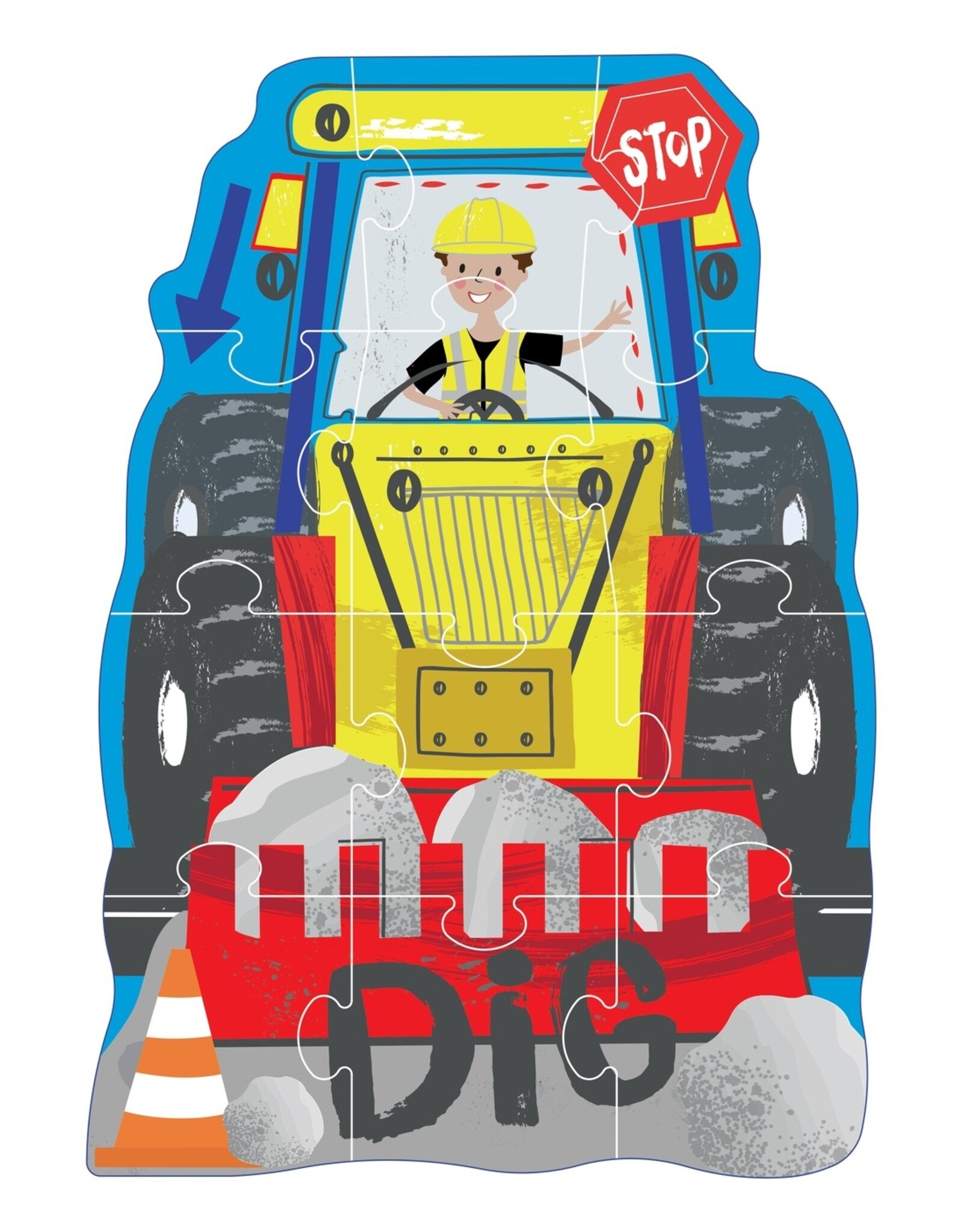 Floss and Rock Construction 12 pc Shaped Puzzle