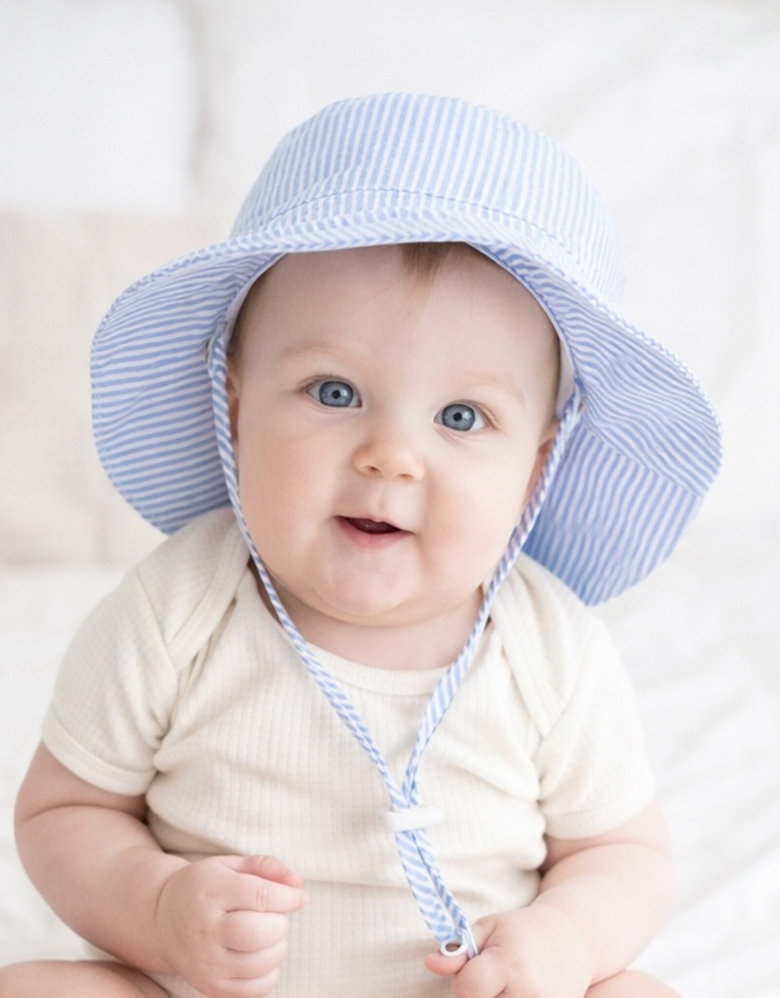 Huggalugs 1961 Blue Seersucker Bucket Hat