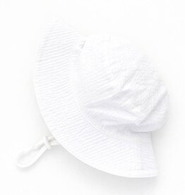 Huggalugs White Seersucker Bucket Hat