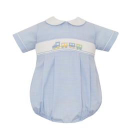 Petit Bebe Train Smocked Bubble