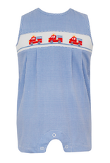 Petit Bebe 432K Firetruck Smocked Knit Jon Jon