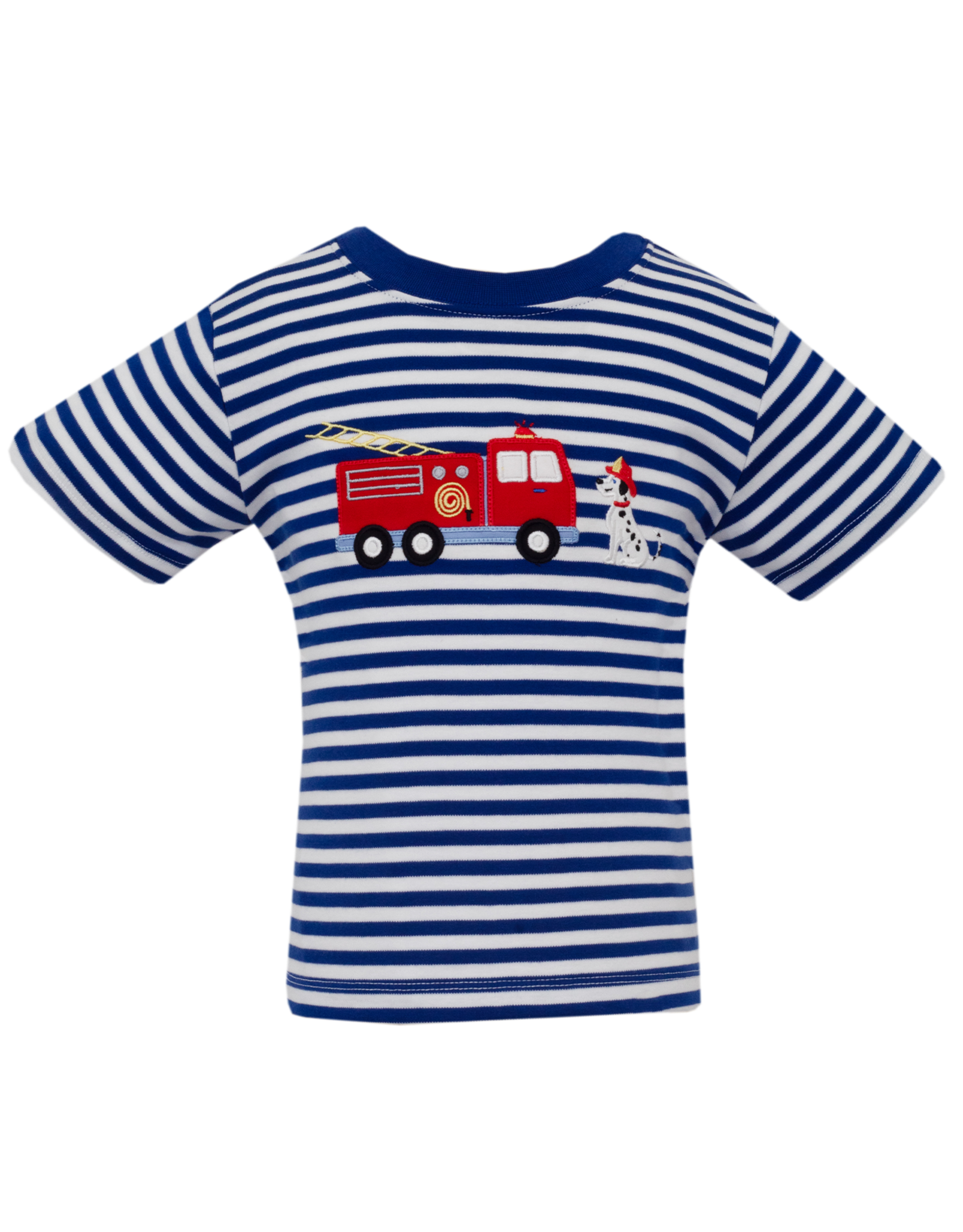 Claire and Charlie 5034P Firetruck Royal Blue Stripe Shirt
