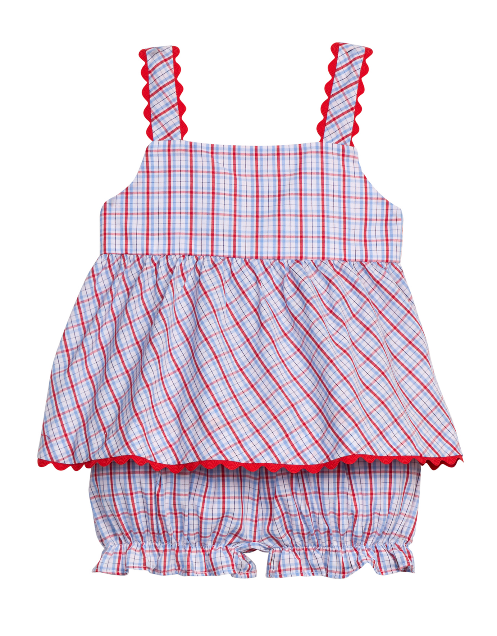 Little English LES26 Evie Bloomer Set Patriotic Plaid
