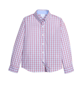 Little English Button Down Shirt Patriotic Plaid