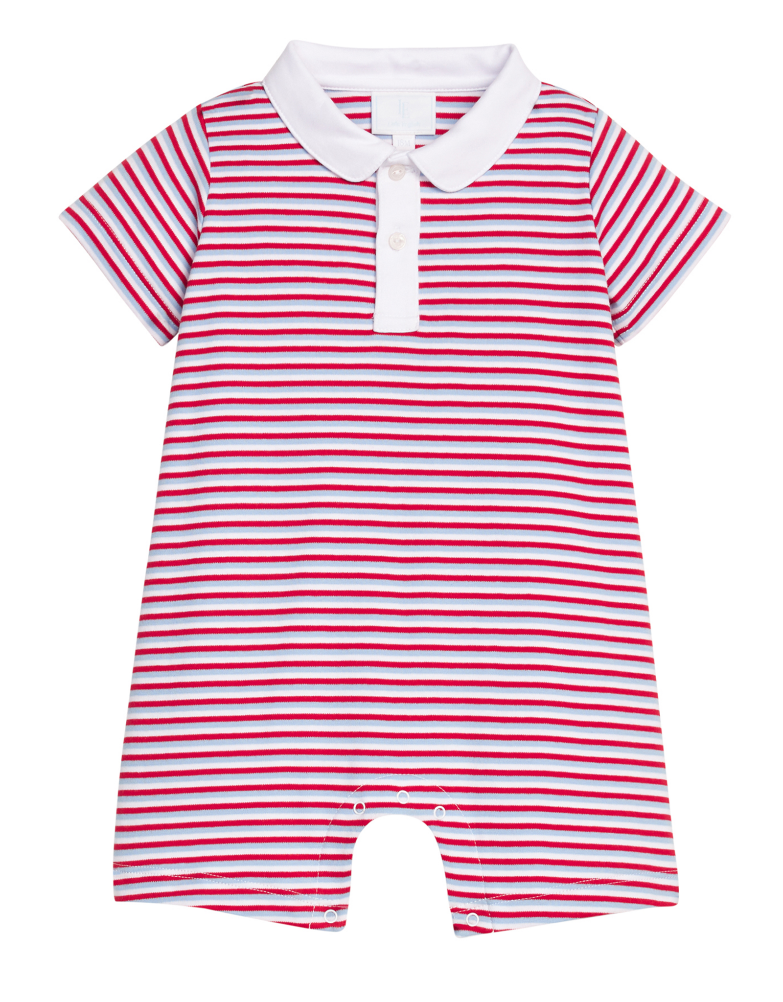 Little English LES26 Peter Pan Polo Romper Americana Stripe